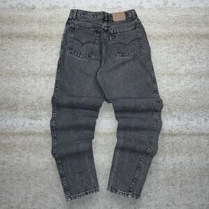 Vintage 90s Levis Jeans 28x32 Tapered Fit Smoke Black Wash Denim 100% Cotton